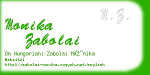 monika zabolai business card